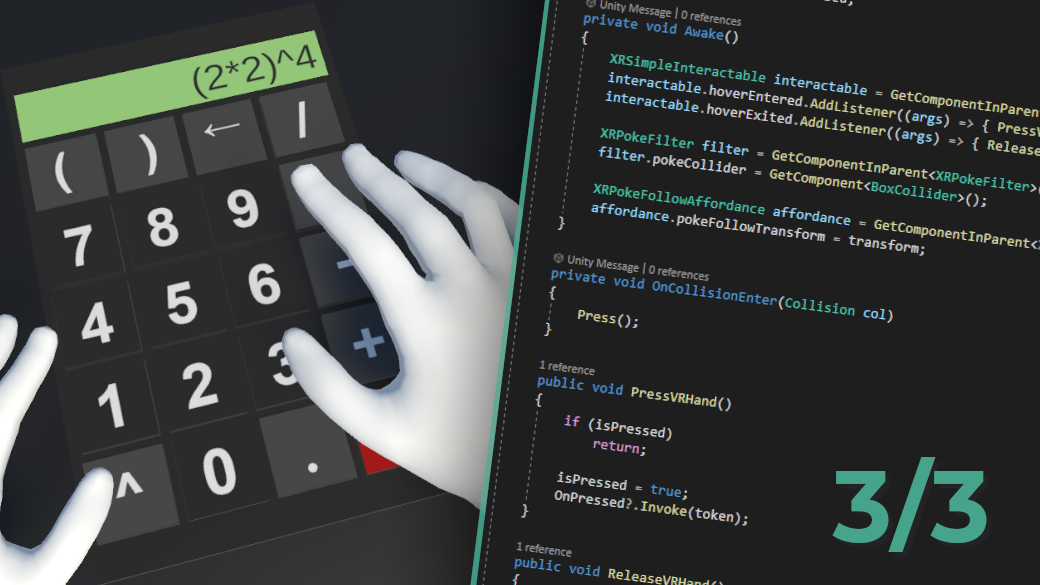 Make a fully functional calculator in Unity not only for VR, Part III